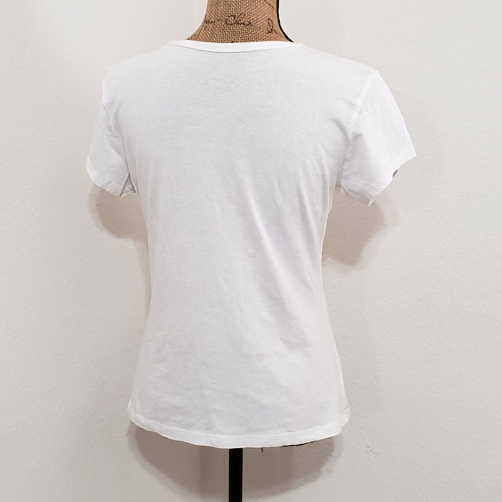 Atmosphere The Crew Tee white cap sleeve 'B ready in 5..' Small Humor Snarky - Picture 3 of 6